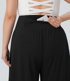 Bermuda de yoga grande taille SoftlyZero™ Airy taille haute effet frais InstantCool avec poches