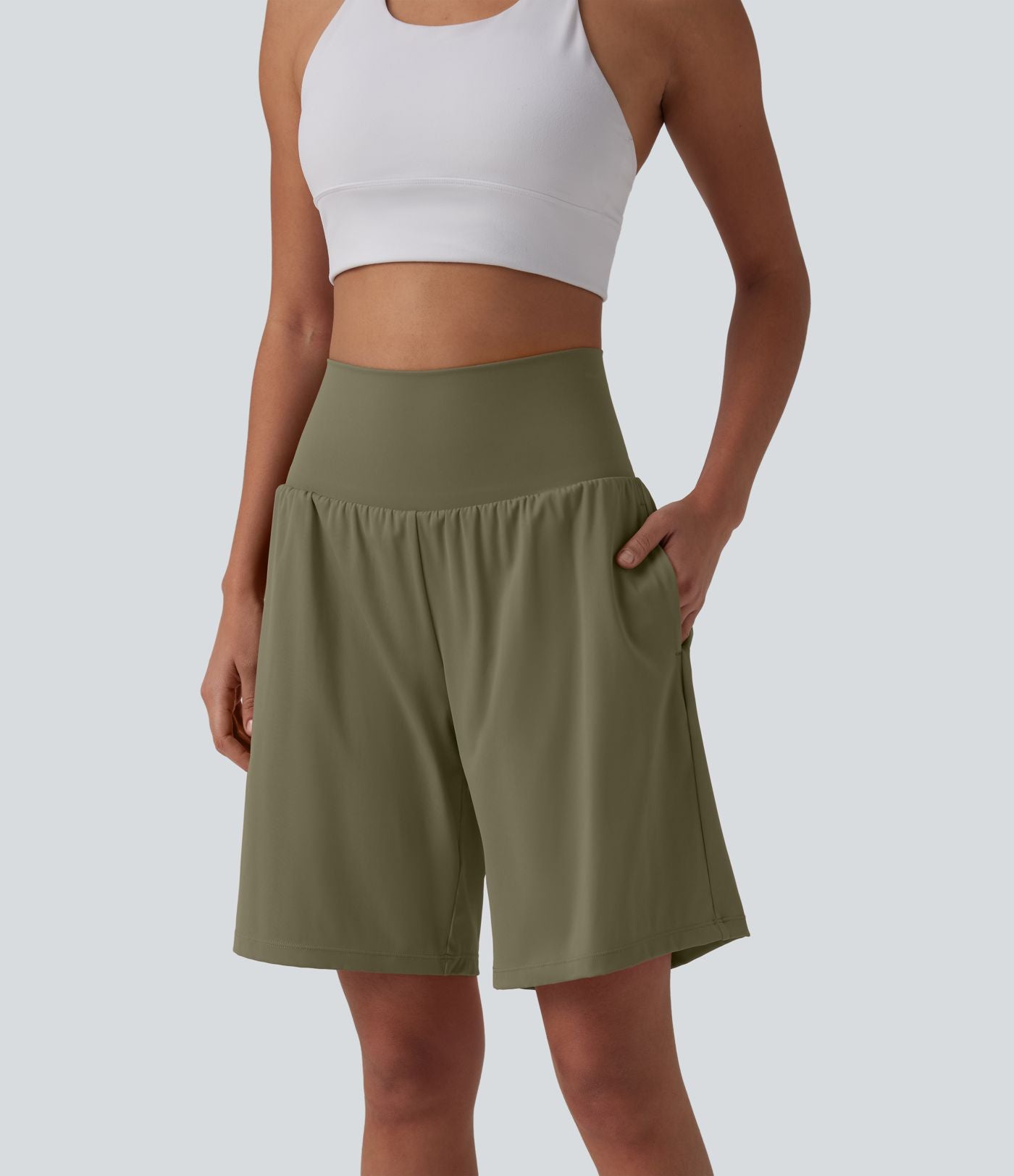 Short de yoga 2-en-1 SoftlyZero™ Airy taille très haute effet frais InstantCool 22,8 cm avec poches