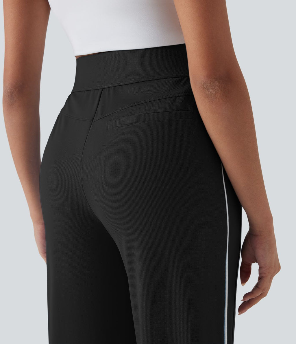 Pantalon d’entraînement taille haute, jambe droite à séchage rapide avec poches, UPF40+