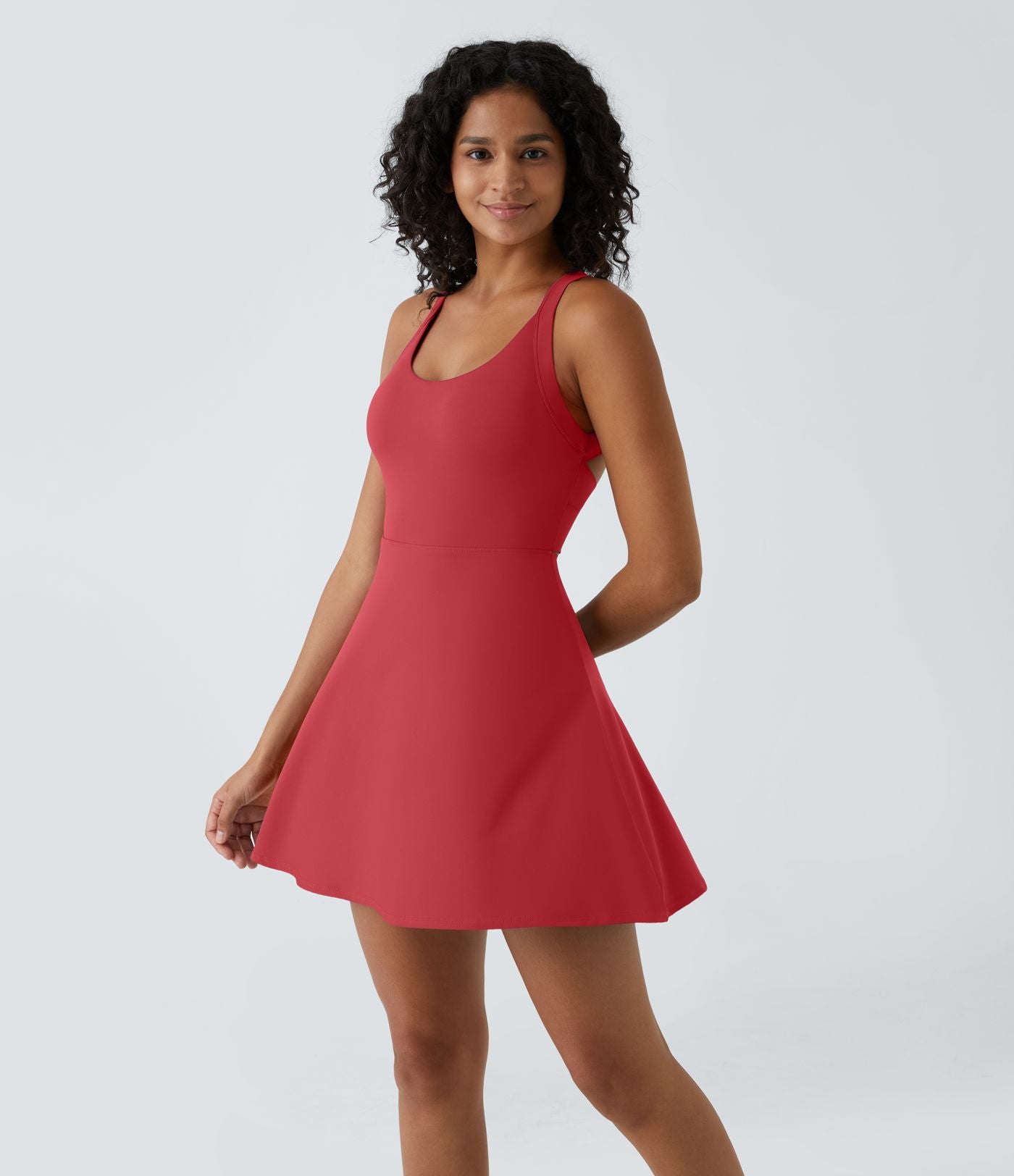 Robe de Danse Sport Mini à Volants Torsadés Dos Nu - Longueur Plus