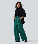 Halara Flex™ Pantalon tailleur baggy pied-de-poule taille haute avec poches