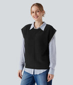 Gilet pull de travail col rond à blocs de couleurs