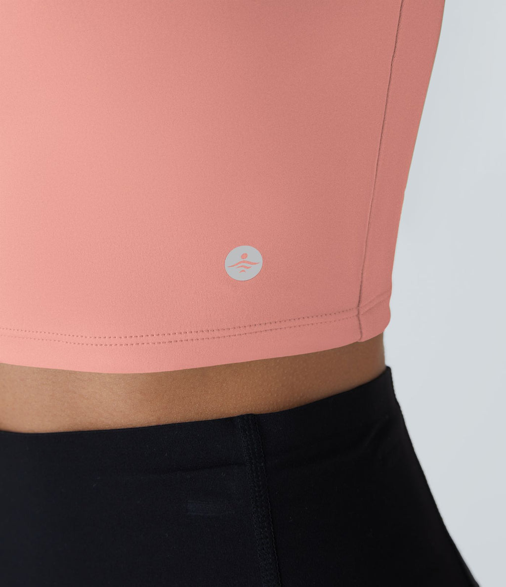Débardeur yoga court SoftlyZero™ Airy col carré dos nu bretelles croisées effet frais InstantCool, bonnets A-C, protection solaire UPF50+