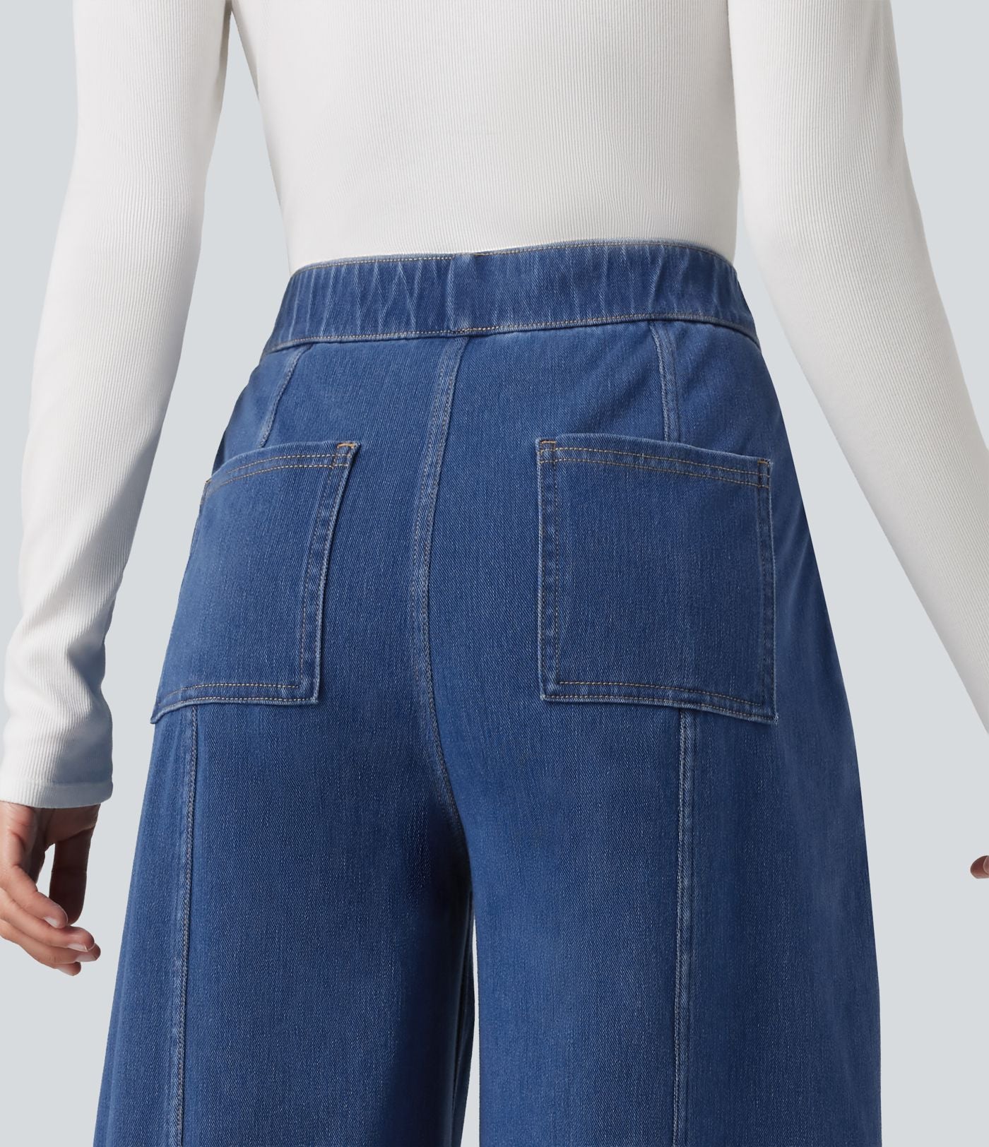 Jean barrel casual taille haute Halara Flex™ à poches