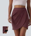 DayStretch Jupe mini casual 2-en-1 bodycon plissée croisée taille haute