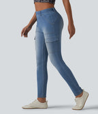 Halara Flex™ Jean skinny casual cargo taille mi-haute avec poches