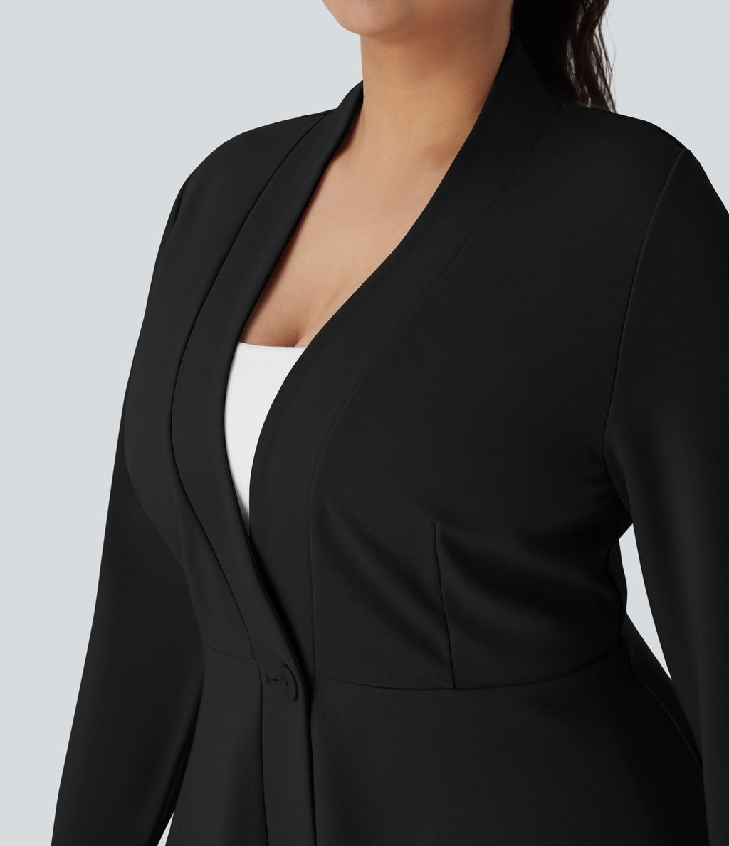 Veste de travail basque devant unique col V grande taille