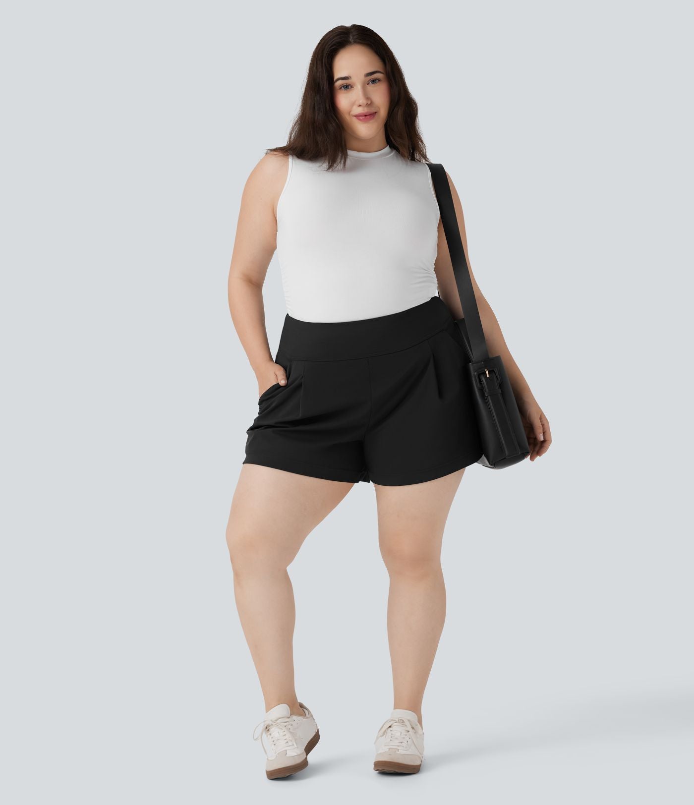 Short de travail grande taille taille haute DayStretch avec poches