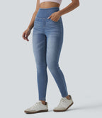 Jean skinny 7/8 casual taille haute Halara Flex™ avec poches