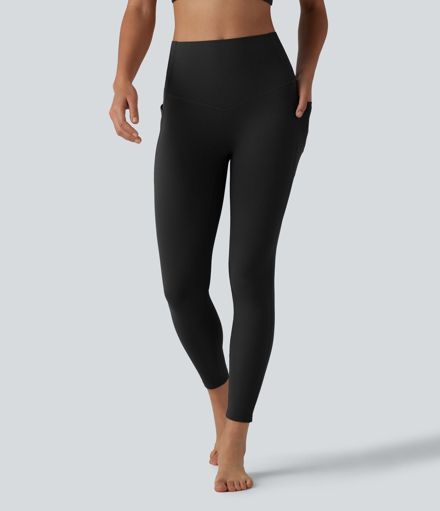 Legging de yoga Halara UltraSculpt™ côtelé taille haute gainant avec poches