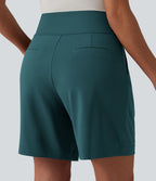 Short tailleur ample DayStretch taille haute 17,5 cm avec poches
