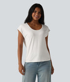 T-shirt col U manches courtes