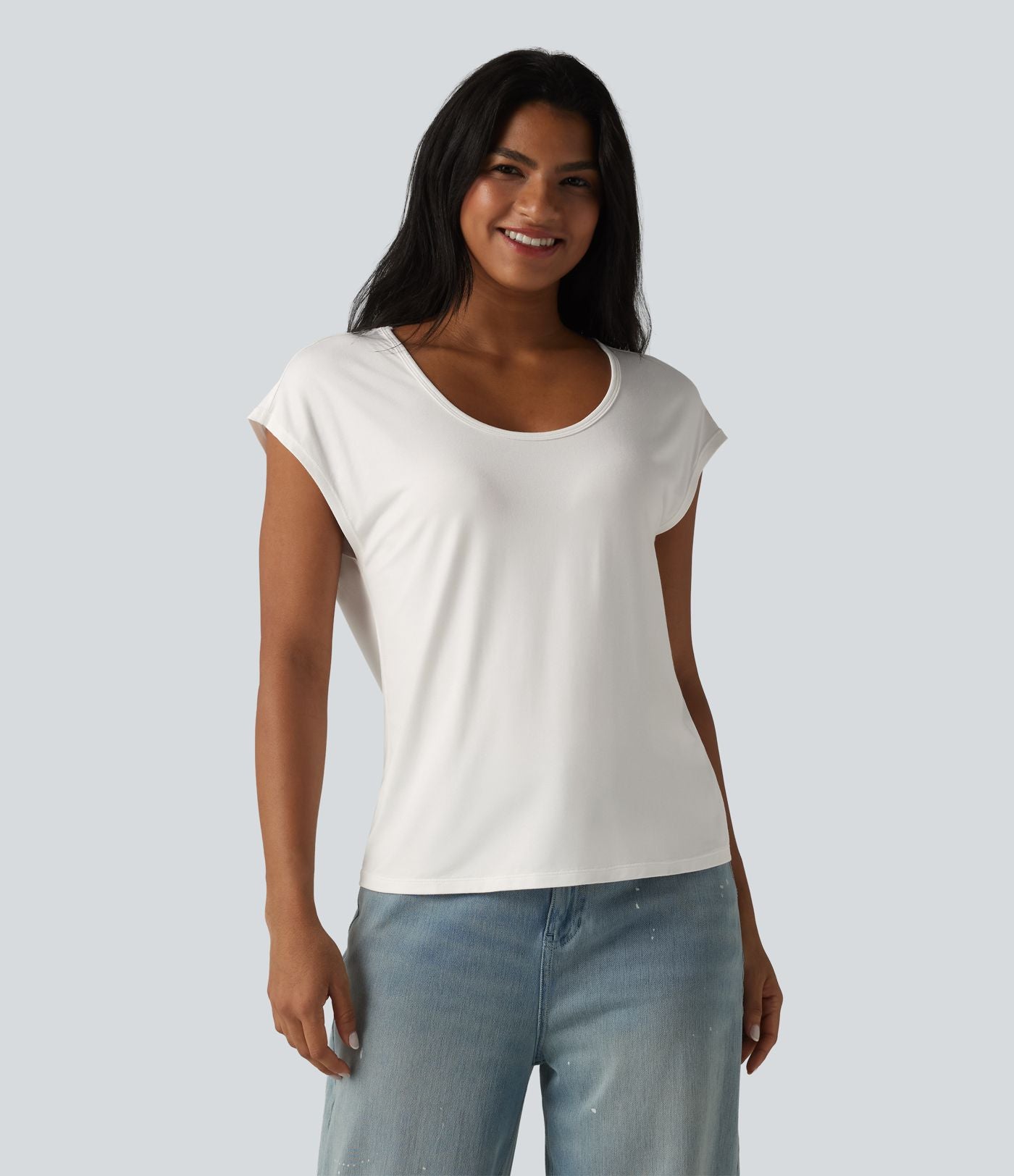 T-shirt col U manches courtes