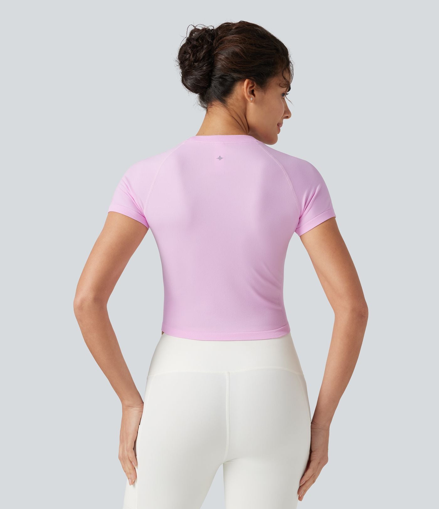 Haut de sport yoga OneForm sans couture Flow col rond manches courtes raglan ajusté