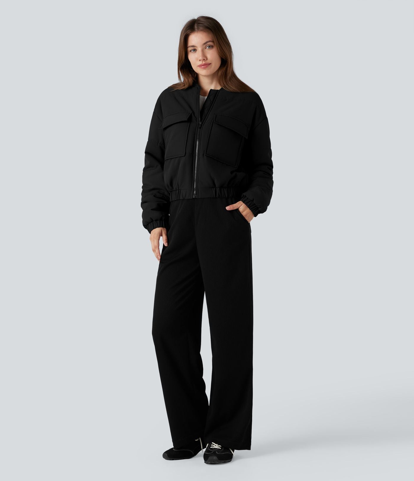 Doudoune bomber zippée avec poches