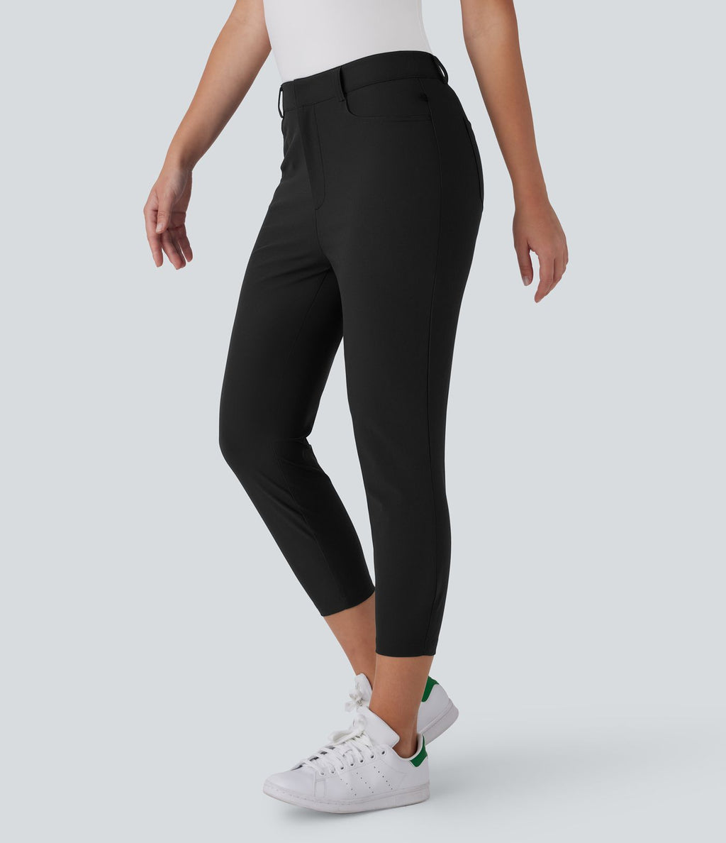 Pantalon de Golf Capri Taille Moyenne avec Poches Multiples, Coupe Fuselée, Séchage Rapide - Avec Poche pour Tees - Protection UPF40+