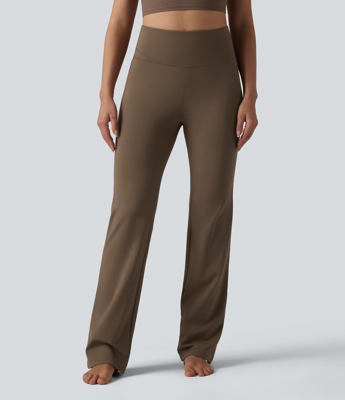 Pantalon de yoga gainant taille haute coupe droite