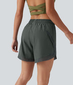 Short de running 2-en-1 taille mi-haute 12,5 cm avec cordon, ourlet incurvé, mesh contrasté et poches