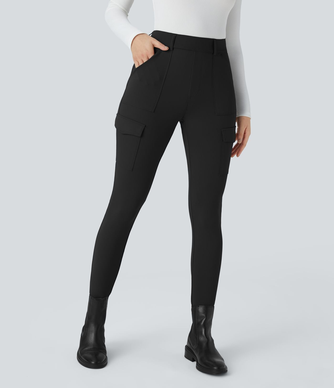Pantalon cargo ajusté tailleur taille haute Halara Flex™ DayStretch avec poches