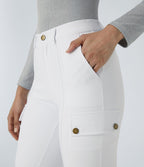 Pantalon cargo ajusté uni taille haute DayStretch avec poches zippées