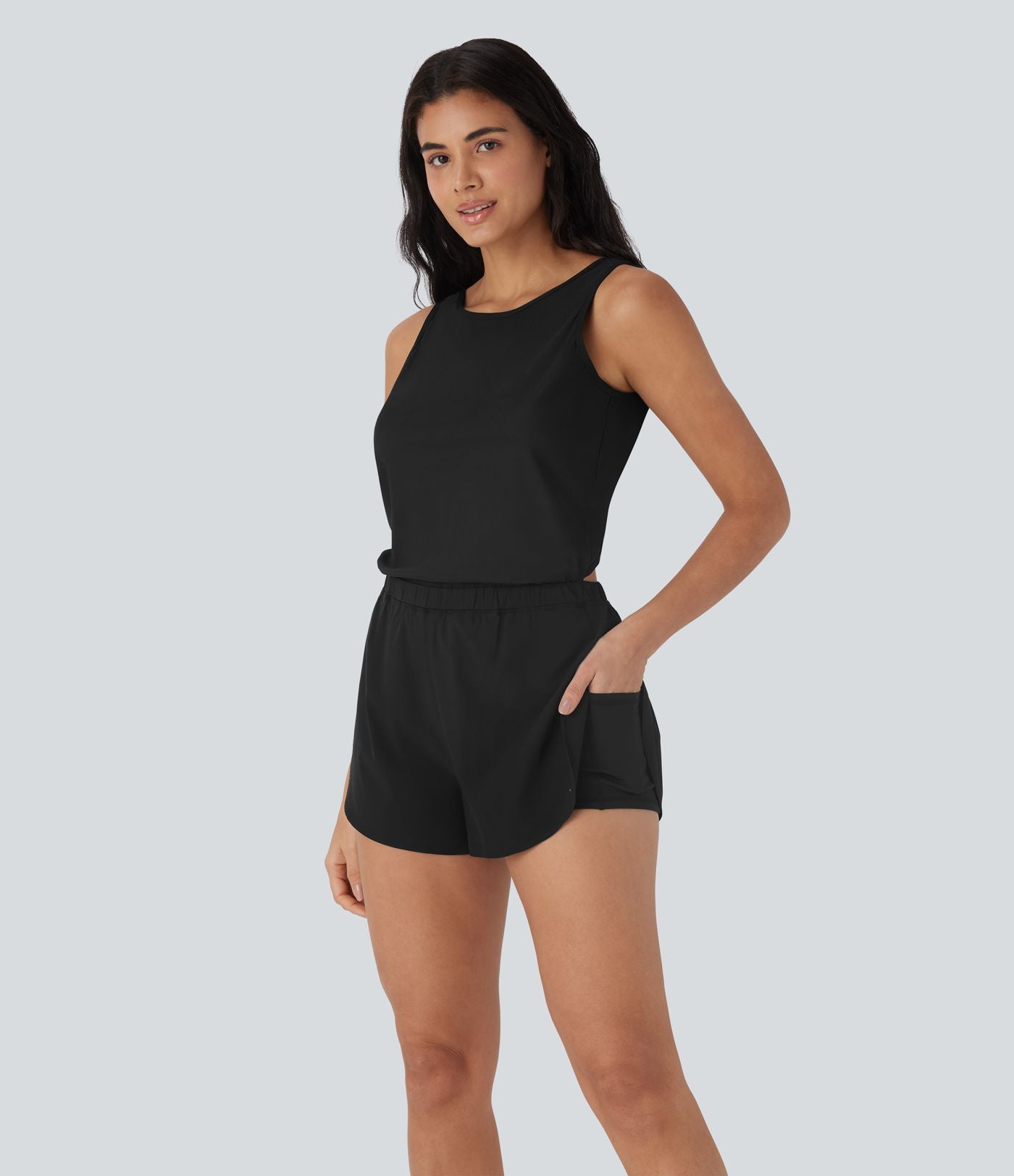 Combi-short running 2-en-1 dos nu réfléchissant séchage rapide avec poches latérales - Édition Easy Peasy - UPF50+