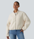 Veste sherpa décontractée zippée avec poches