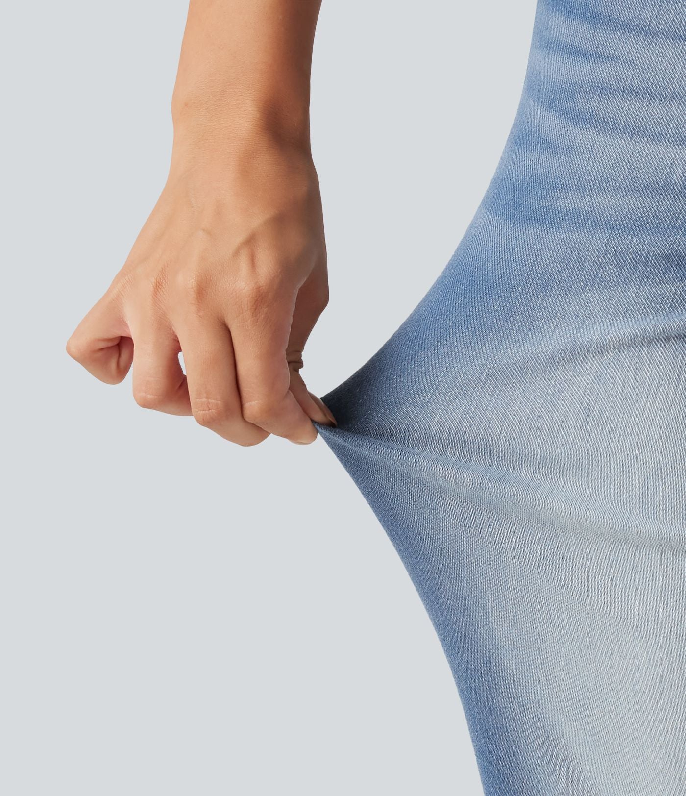 Jean droit Halara Flex™ taille haute gainant délavé avec poches