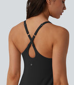 Robe de danse SoftlyZero™ Plush effet push-up dos nu avec bretelles réglables croisées et brassière intégrée – Édition Easy Peasy