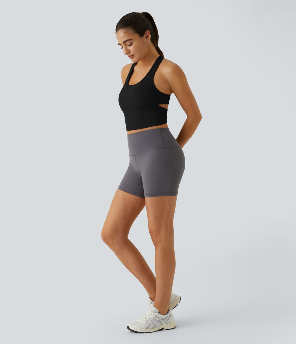 Softlyzero™ Plush Plus Débardeur Yoga Crop à Col U Plongeant Dos Nu Dos Nageur Découpé - UPF50+
