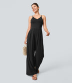 Breezeful™ Combinaison Dos Nu Poche Zippée Invisible Sur le Côté Jambe Large Séchage Rapide