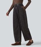 Jean barrel casual taille haute Halara Flex™ à poches