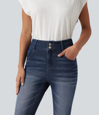 Jean skinny Halara Flex™ taille mi-haute délavé avec poches