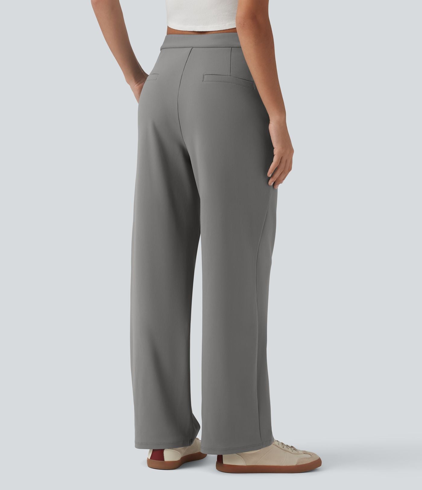 Halara Flex™ DayStretch Pantalon tailleur asymétrique jambe droite taille mi-haute avec poches