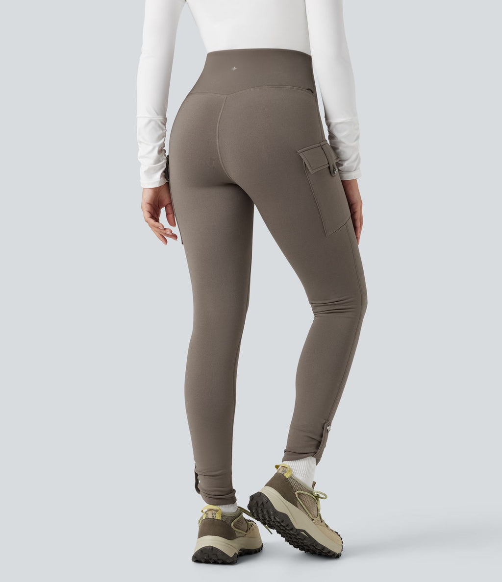 Legging de randonnée polaire gainant taille haute avec poches