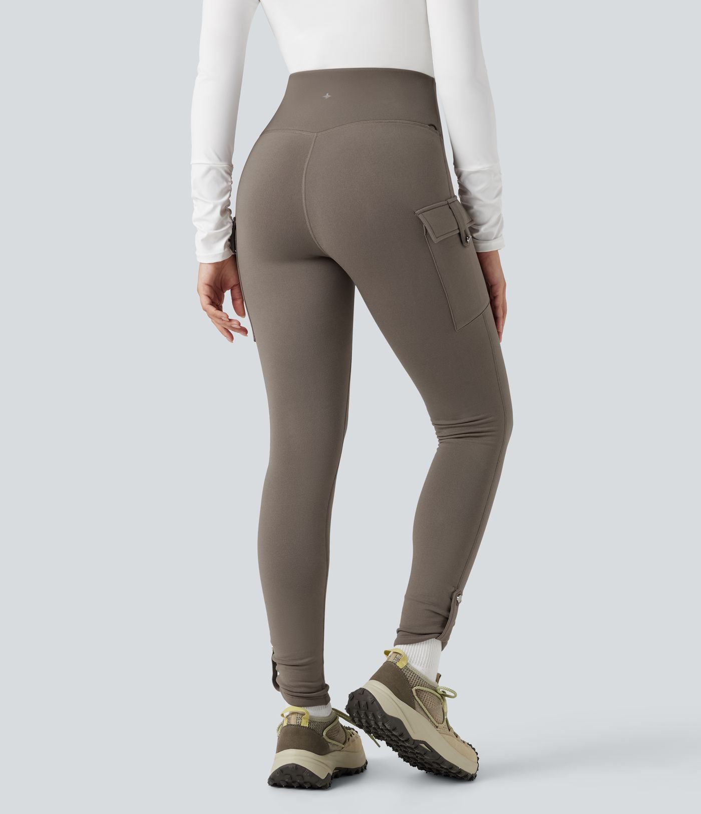Legging de randonnée polaire gainant taille haute avec poches