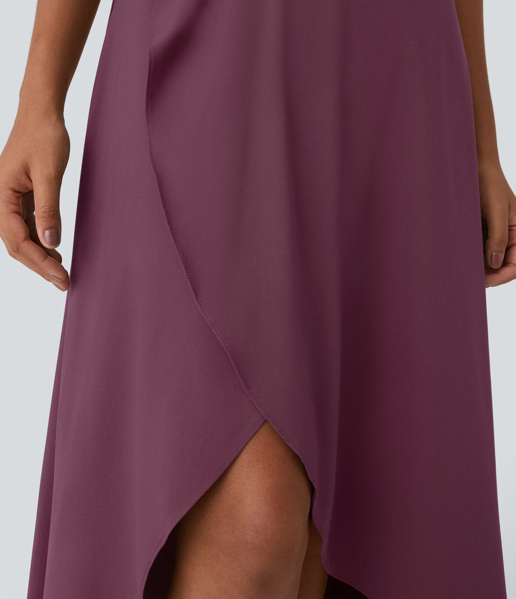 Jupe Longue Casual Breezeful™ Taille Haute à Volants 2en1 Fluide Sèchement Rapide Quotidien Maxi