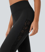 Pantalon bootcut de yoga Softlyzero™ taille haute avec dentelle contrastante et poche - UPF50+
