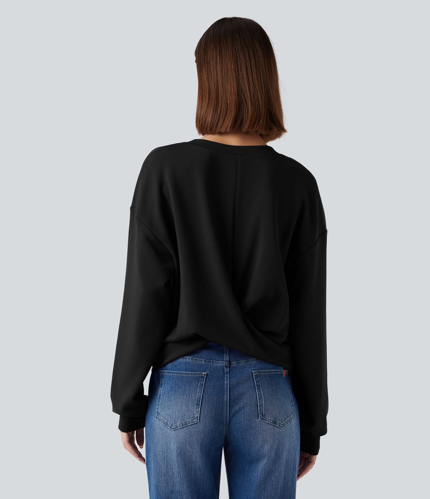 Sweat-shirt décontracté SpacerTek™ col rond, manches longues avec twist dans le dos