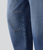 Halara Flex™ Jean barrel casual taille basse avec poches
