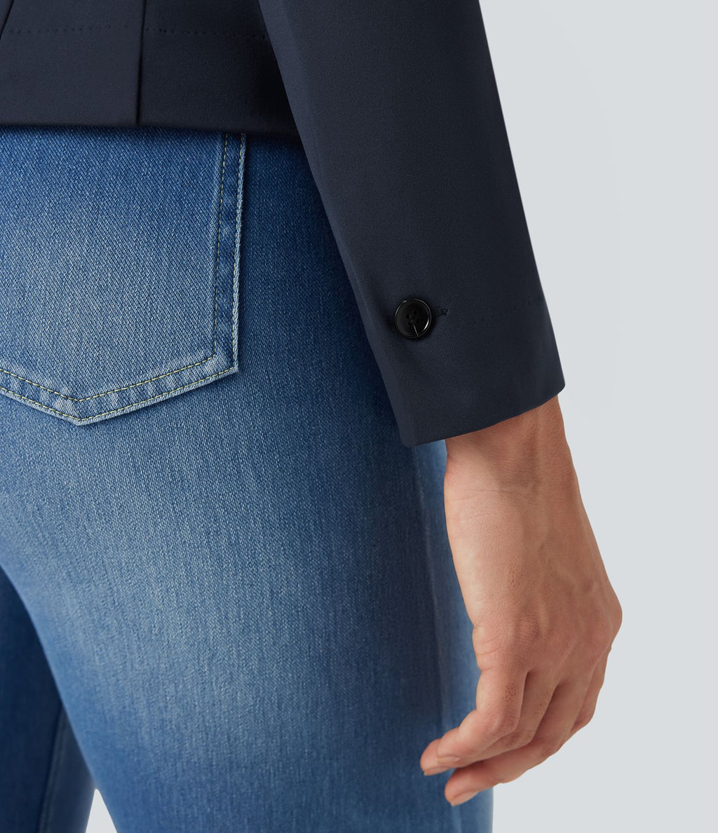Blazer de travail col cranté à manches longues DayStretch avec poches