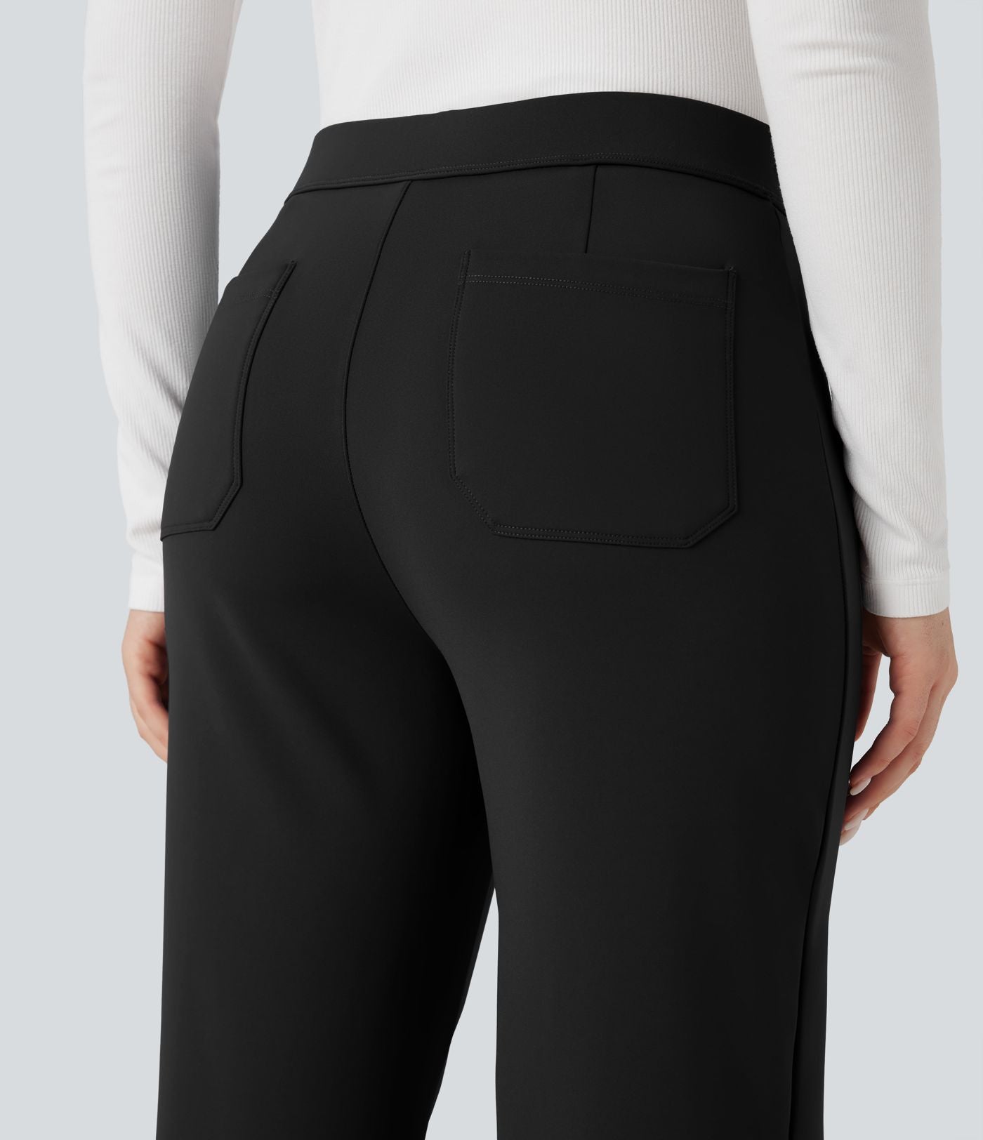 Pantalon tailleur thermique SoftlyZero™ Plush coupe droite ourlet fendu taille mi-haute avec poches