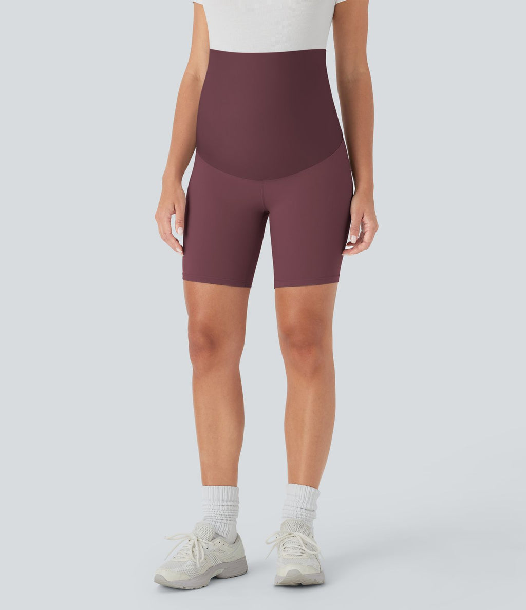 Short cycliste de yoga de maternité Softlyzero™ à taille super haute 17,5 cm-UPF50+