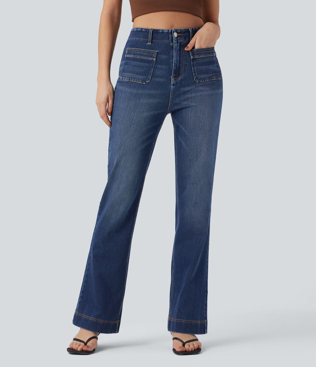 Jean ajusté évasé Halara Flex™ taille haute avec poches