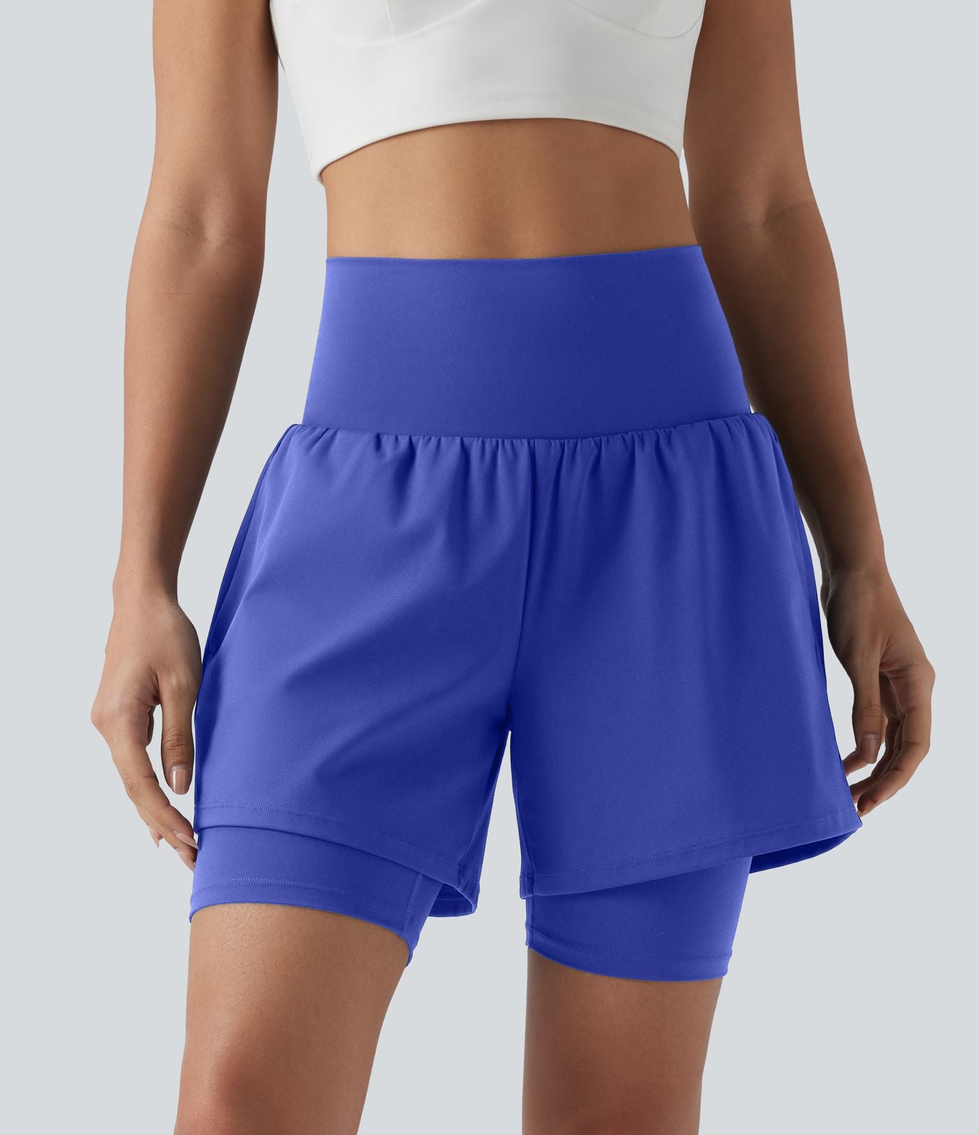 Short de yoga SoftlyZero™ Airy 2-en-1 taille ultra-haute effet frais InstantCool 17,5 cm avec poches