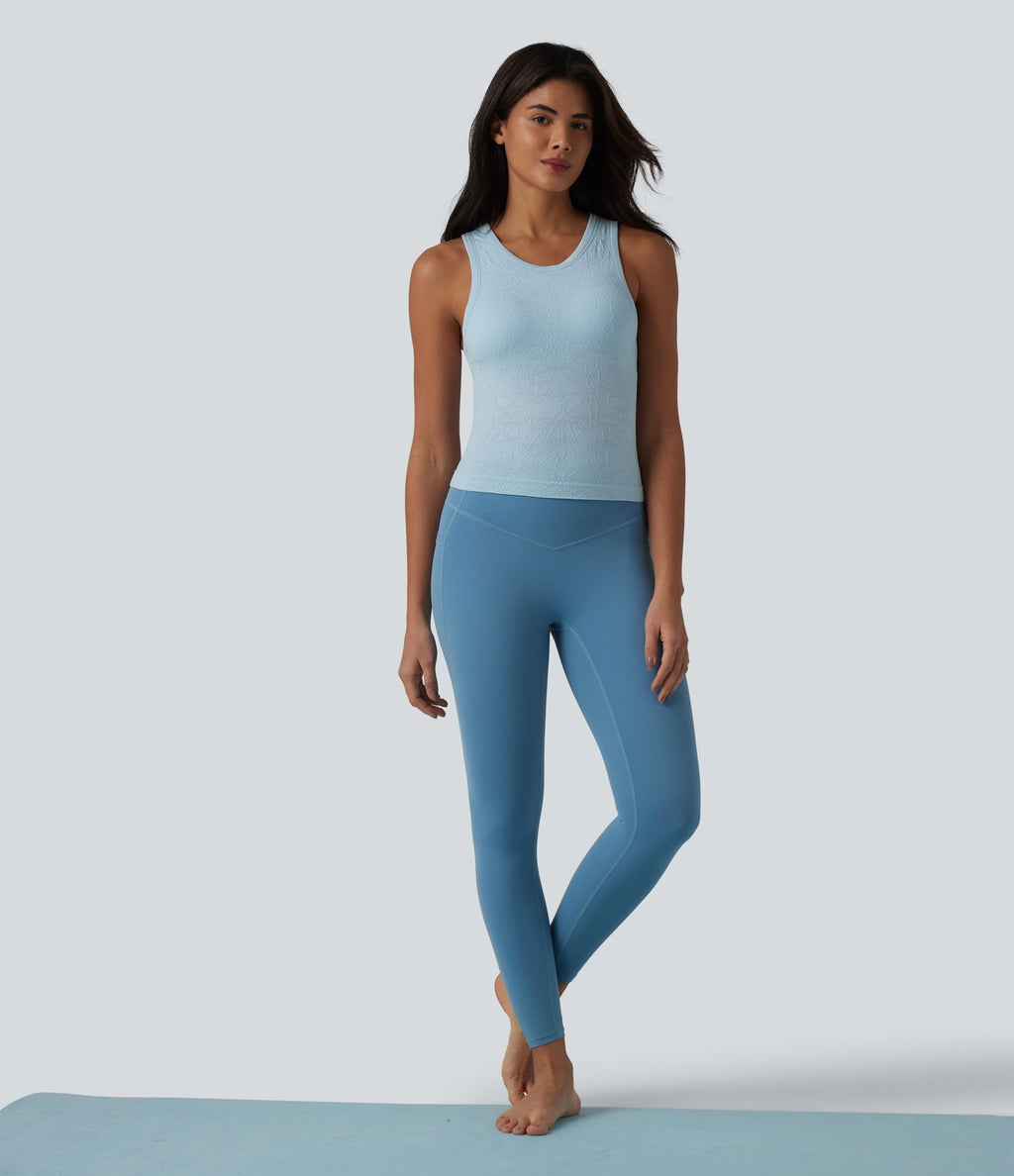 Débardeur de yoga sans couture OneForm Seamless Flow col rond avec soutien-gorge intégré