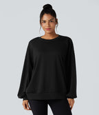 Sweat-shirt col rond manches longues coupe décontractée avec poches