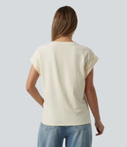 T-shirt casual à col rond et manches courtes