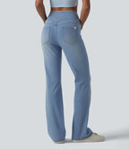 Jean Halara Flex™ taille haute évasé slim décontracté avec poches