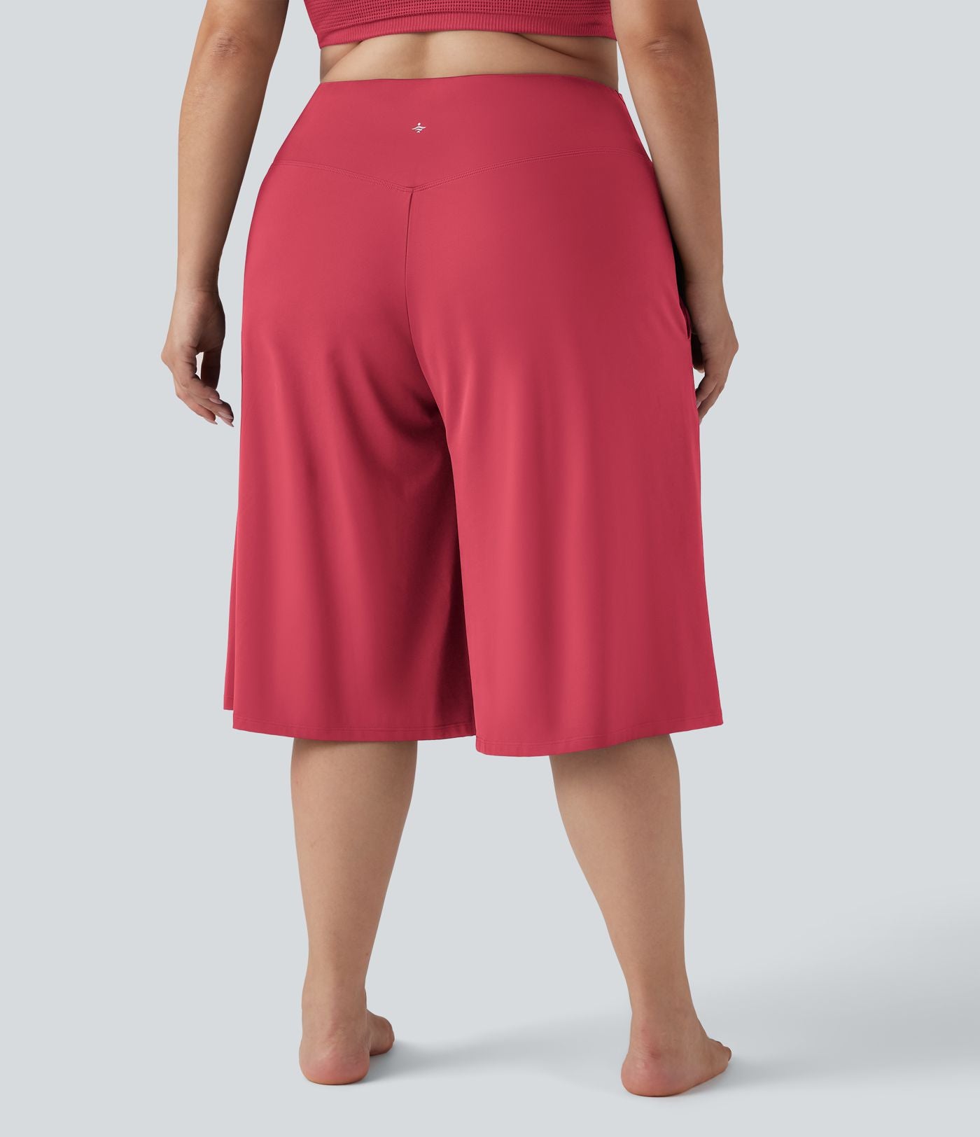 Pantalon corsaire grande taille large SoftlyZero™ Airy taille haute croisée effet frais InstantCool avec poches