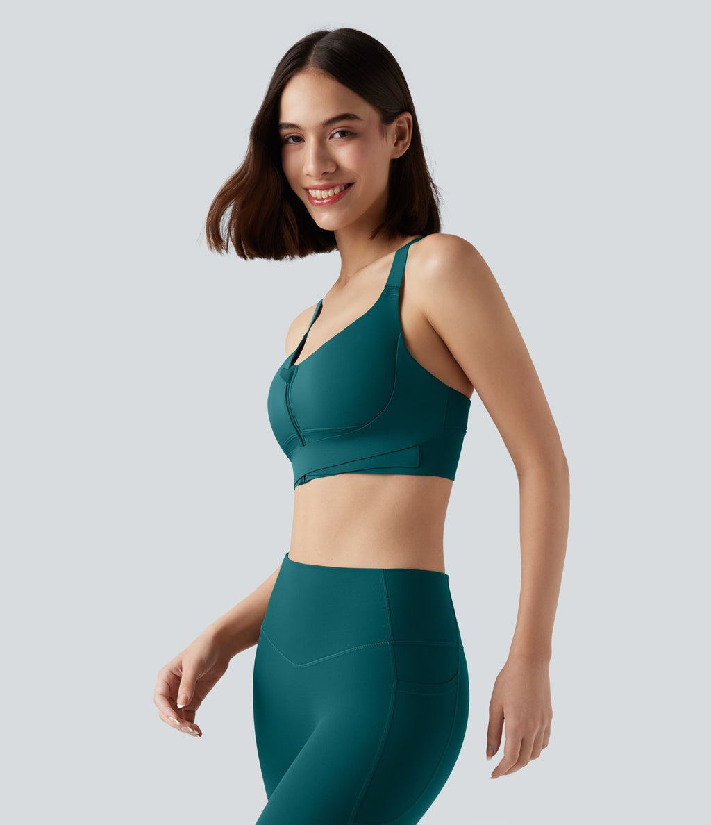 Brassière de sport course SpeedWave™ soutien intermédiaire push-up zip boucle réglable séchage rapide bonnets A-C